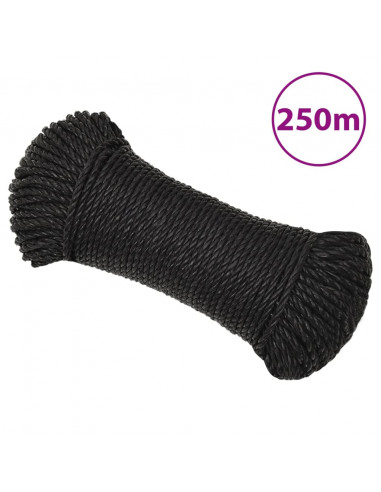 Corda da Lavoro Nera 6 mm 250 m in Polipropilene