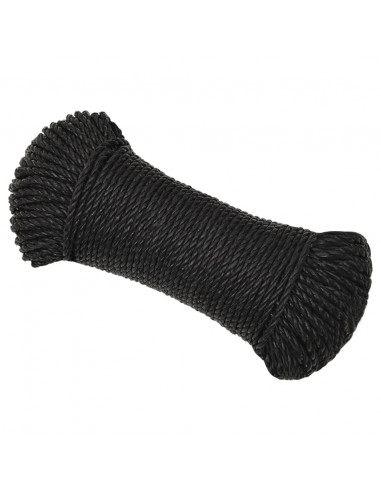 Corda da Lavoro Nera 6 mm 250 m in Polipropilene