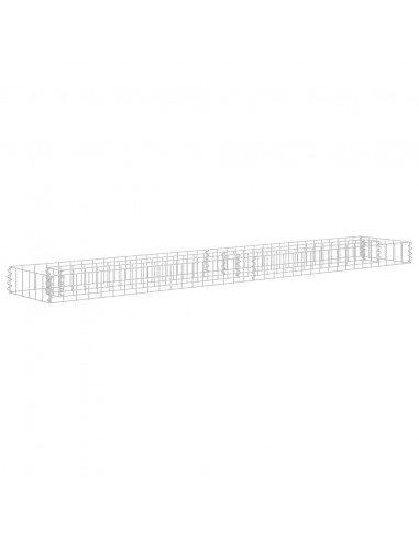 Gabbione Letto Rialzato in Acciaio Zincato 180x30x10 cm