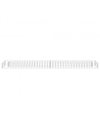 Gabbione Letto Rialzato in Acciaio Zincato 180x30x10 cm