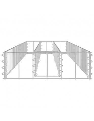 Gabbione Letto Rialzato in Acciaio Zincato 180x30x10 cm