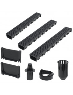 Canalette di Drenaggio 3 pz Plastica 3 m 2