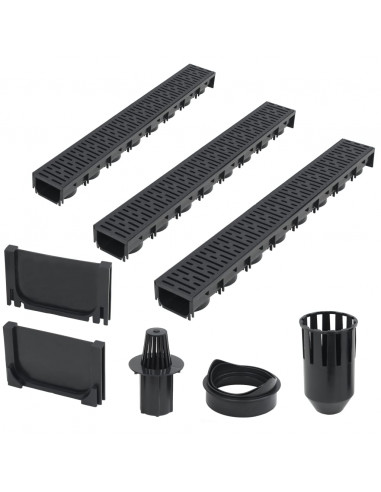 Canalette di Drenaggio 3 pz Plastica 3 m