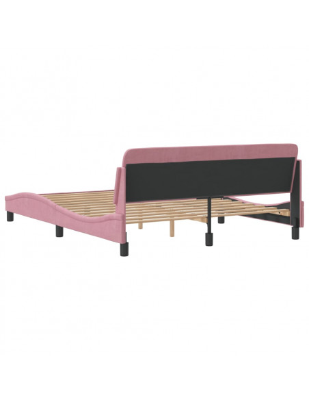Giroletto con Testiera Rosa 160x200 cm in Velluto