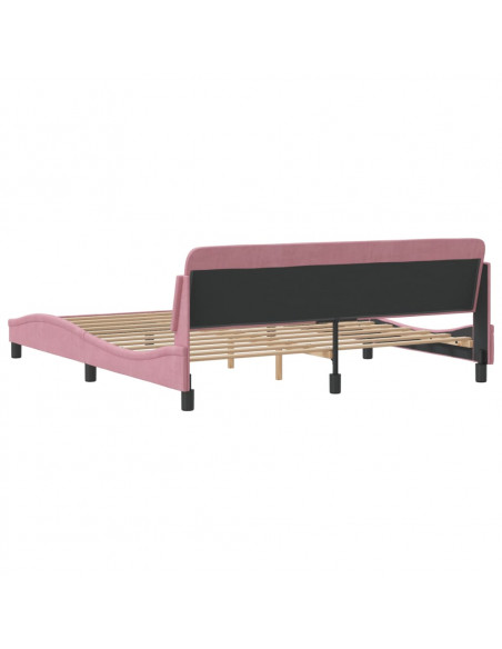 Giroletto con Testiera Rosa 180x200 cm in Velluto