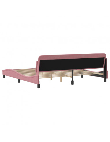 Giroletto con Testiera Rosa 200x200 cm in Velluto