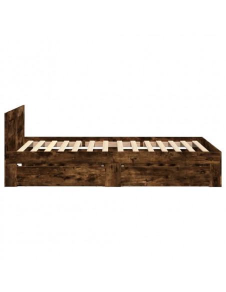 Giroletto con Testiera Rovere Fumo 100x200 cm Legno Multistrato