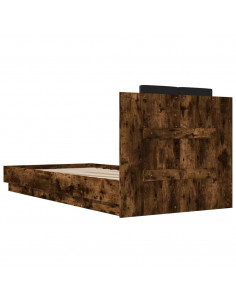 Giroletto con Testiera Rovere Fumo 100x200 cm Legno Multistrato