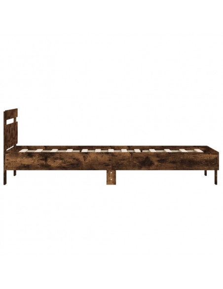 Giroletto con Testiera Rovere Fumo 100x200 cm Legno Multistrato