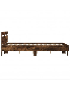 Giroletto con Testiera Rovere Fumo 120x200 cm Legno Multistrato