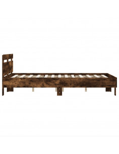 Giroletto con Testiera Rovere Fumo 135x190 cm Legno Multistrato