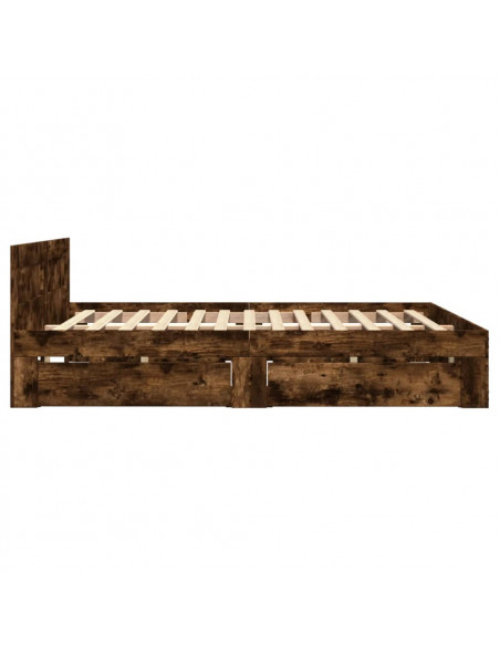 Giroletto con Testiera Rovere Fumo 140x190 cm Legno Multistrato