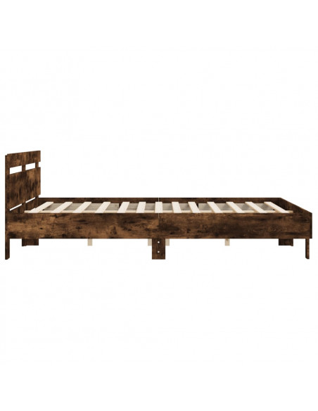 Giroletto con Testiera Rovere Fumo 180x200 cm Legno Multistrato