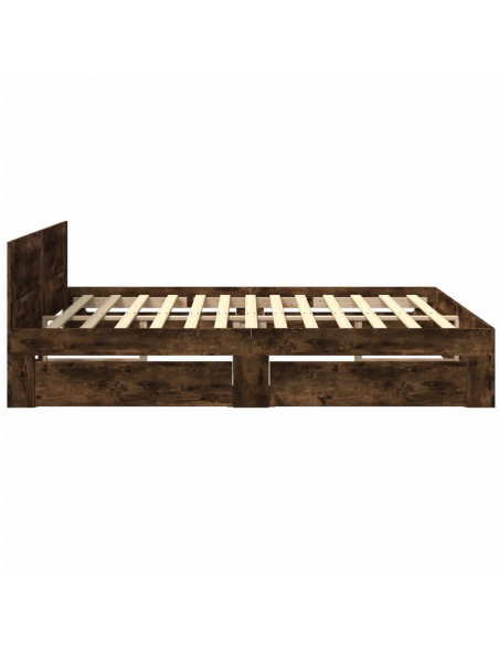 Giroletto con Testiera Rovere Fumo 200x200 cm Legno Multistrato