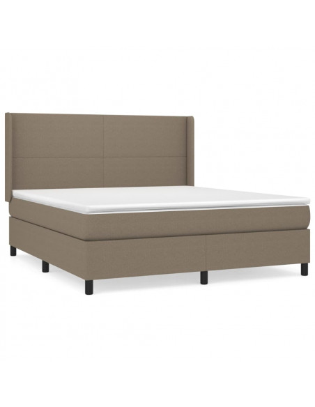 Giroletto a Molle con Materasso Tortora 180x200 cm in Tessuto