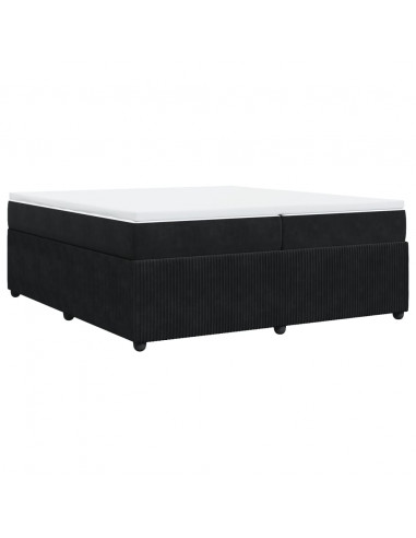 Giroletto a Molle con Materasso Nero 200x200 cm in Velluto