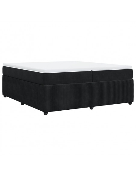 Giroletto a Molle con Materasso Nero 200x200 cm in Velluto