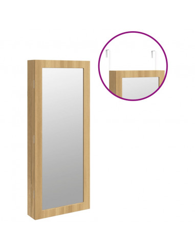 Armadio Portagioie a Specchio con Luci LED a Parete