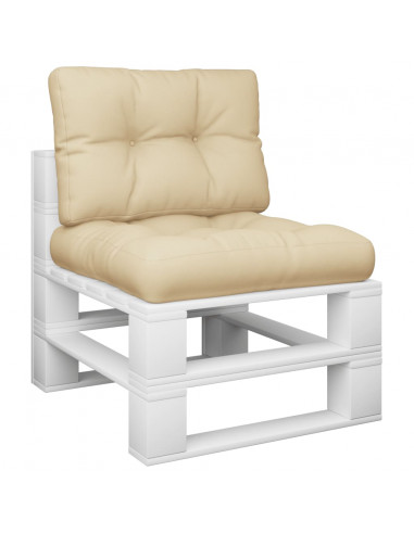 Cuscini per Pallet 2 pz Beige in Tessuto
