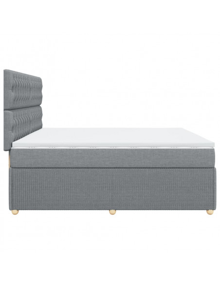 Giroletto a Molle con Materasso Grigio Chiaro 200x200cm Tessuto
