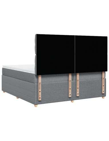 Giroletto a Molle con Materasso Grigio Chiaro 200x200cm Tessuto