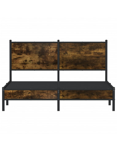 Giroletto con Testiera in Metallo Rovere Fumo 137x190 cm