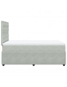 Giroletto a Molle con Materasso Grigio Chiaro 120x200cm Velluto 2