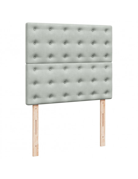 Giroletto a Molle con Materasso Grigio Chiaro 120x200cm Velluto
