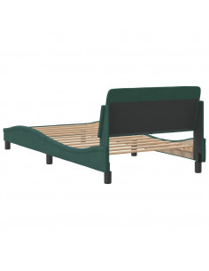 Giroletto con Testiera Verde Scuro 100x200 cm in Velluto