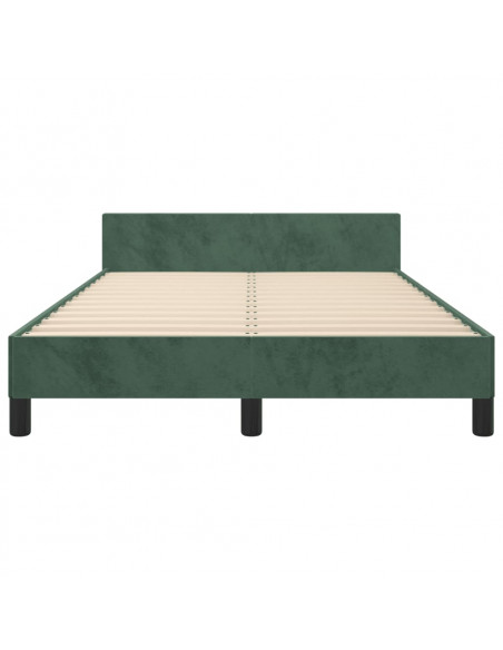 Giroletto con Testiera Verde Scuro 120x190 cm in Velluto