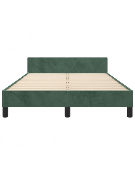 Giroletto con Testiera Verde Scuro 120x190 cm in Velluto