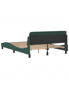 Giroletto con Testiera Verde Scuro 140x190 cm in Velluto