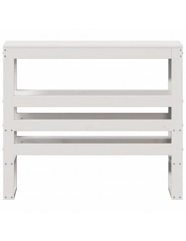 Testiera con Ripiani Bianca 75 cm in Legno Massello di Pino