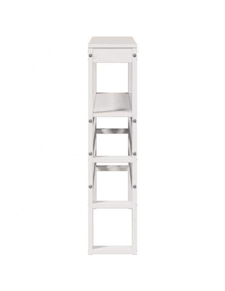 Testiera con Ripiani Bianca 75 cm in Legno Massello di Pino