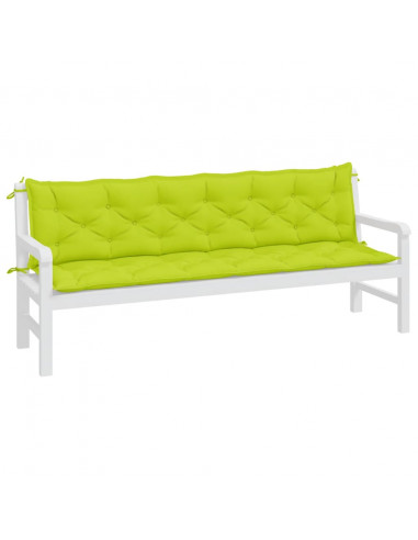 Cuscini per Panca 2 pz Verde Intenso 200x50x7 cm Tessuto Oxford