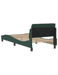 Giroletto con Testiera Verde Scuro 90x190 cm in Velluto