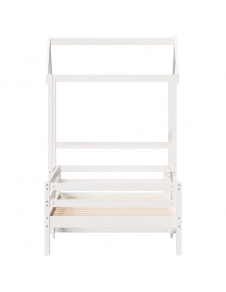 Giroletto con Tetto Bianco 75x190 cm Legno Massello di Pino