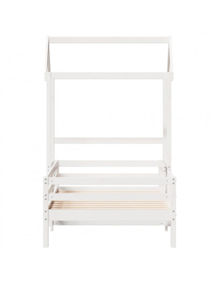 Giroletto con Tetto Bianco 90x190 cm Legno Massello Pino