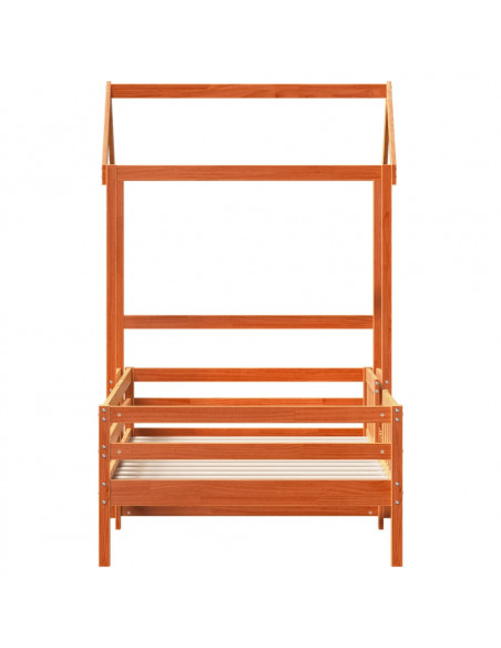 Giroletto con Tetto Marrone Cera 75x190 cm in Legno di Pino