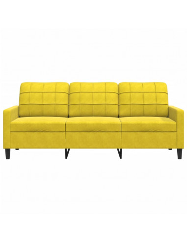 Divano a 3 Posti Giallo 180 cm in Velluto