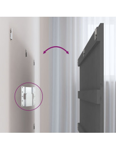 Testiera da Parete Grigia 127,5x3x60 cm Legno Massello di Pino