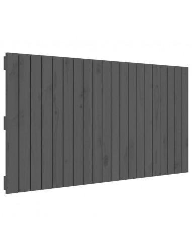 Testiera da Parete Grigia 127,5x3x60 cm Legno Massello di Pino
