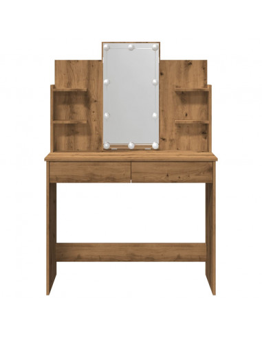 Toeletta con Luci LED Rovere Artigianale 96x40x142 cm