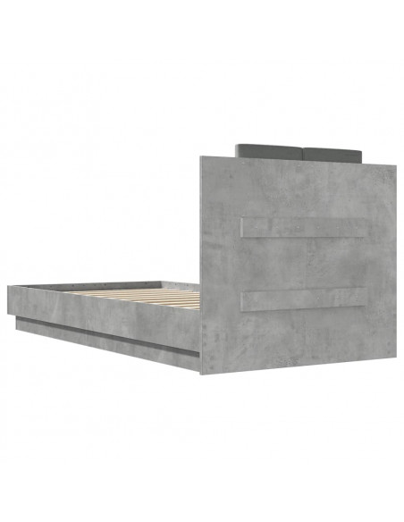 Giroletto e Testiera Grigio Cemento 90x190 cm Legno Multistrato