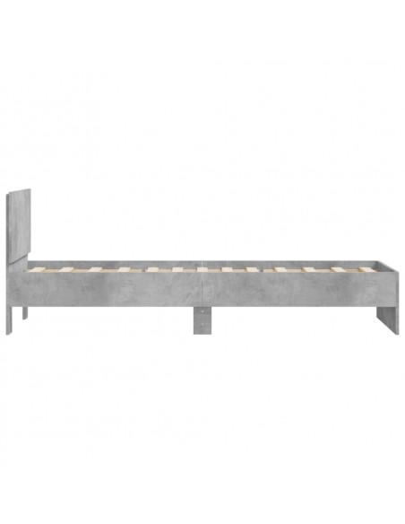 Giroletto e Testiera Grigio Cemento 90x190 cm Legno Multistrato