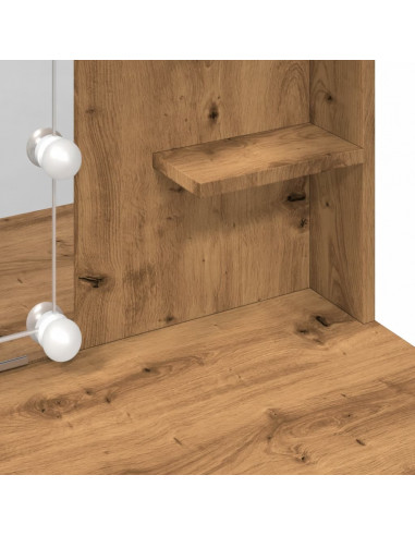 Toeletta con Luci LED Rovere Artigianale 96x40x142 cm