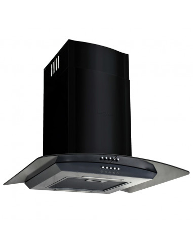 Cappa Aspirante a Muro Acciaio Inox 756 m³/h 60 cm Nera