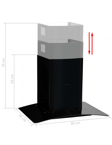 Cappa Aspirante a Muro Acciaio Inox 756 m³/h 60 cm Nera