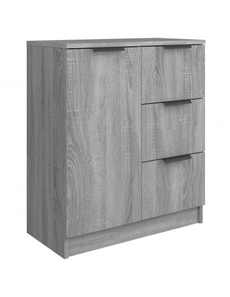 Credenze 2 pz Grigio Sonoma 60x30x70 cm in Legno Multistrato