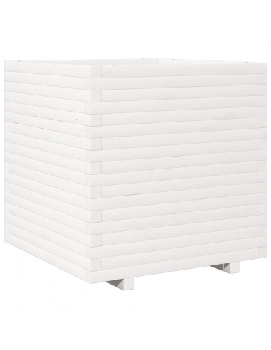 Fioriera da Giardino Bianca 70x70x72 cm Legno Massello di Pino